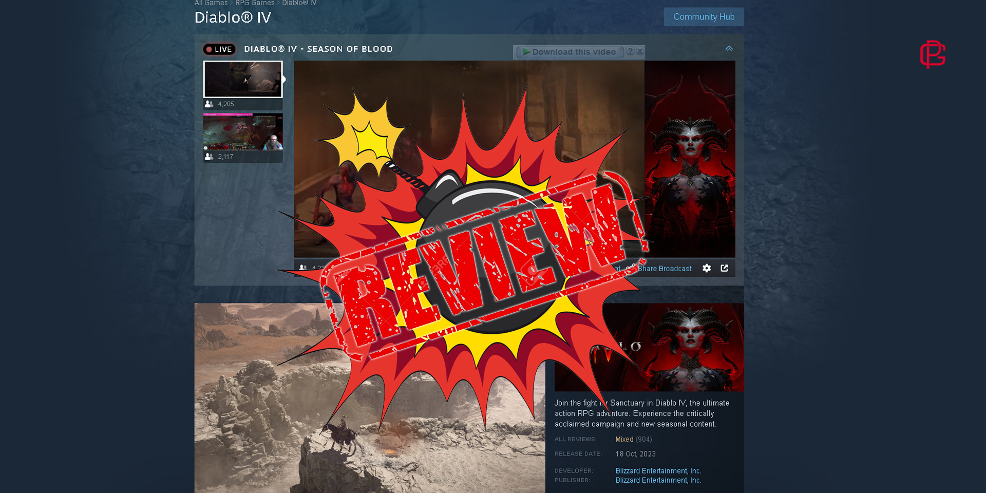 Game Diablo IV Steam Platform Mendapatkan Bomb Reviews