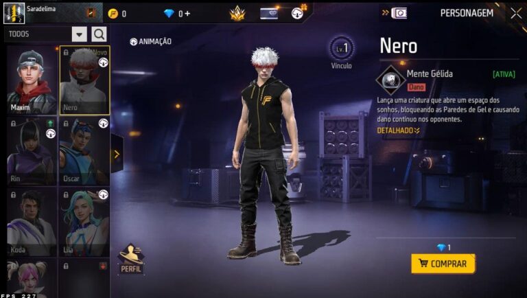 Nero Free Fire karakter baru dengan skill Cryo Mind